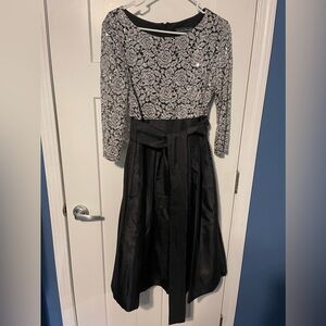 Black and white cocktail dress